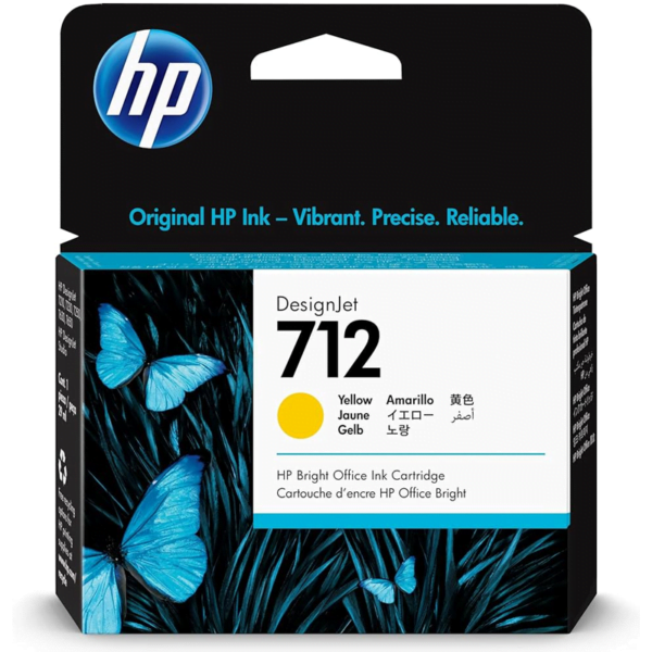 HP 712 YALLOW Original Ink Cartridge 3ED69A حبرطابعة اصلي اصفر‌‌ ‌