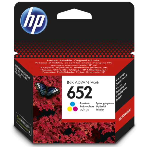‌HP 652 Color Original Ink Cartridge F6V26AE‌حبر طابعة اصلي ملون‌ ‌