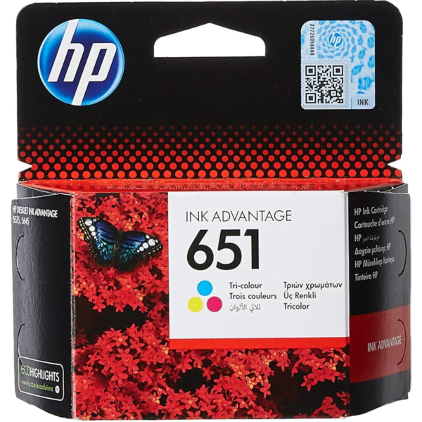 ‌HP 651 Color Original Ink CartridgeC2P11AE‌حبر طابعة اصلي ملون‌ ‌