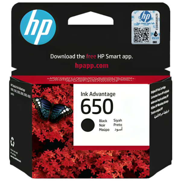 ‌HP 650 Black Original Ink Cartridge CZ101AE‌حبر طابعة اصلي اسود‌ ‌