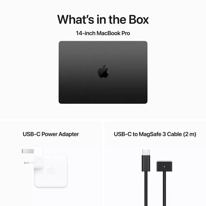 Laptop Apple MacBook Pro 14-inch M4 Pro chip 14‑core CPU, 24GB Ram, 1TB SSD, 20‑core GPU, MacOS Sequoia - Space Black - الصورة 3